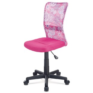 Kancelářská židle  - látka růžová s motivem  KA-2325 PINK